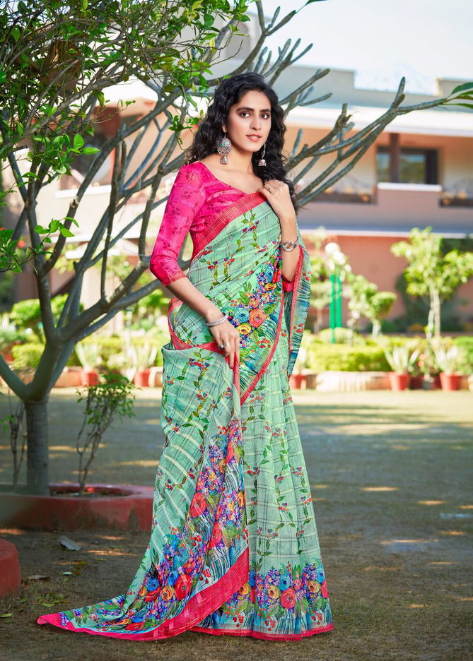 Shreyans Gaza Cheks 2 Regular Wear Wholesale Printed Sarees